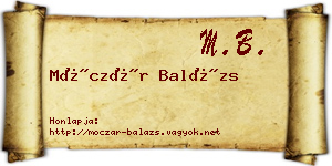 Móczár Balázs névjegykártya